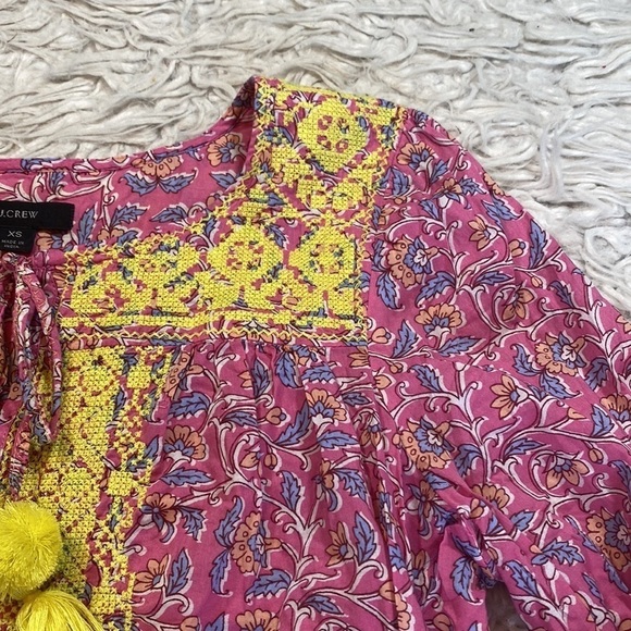 J. Crew Embroidered Cotton Voile Top in Block Print sz XS - Picture 6 of 12